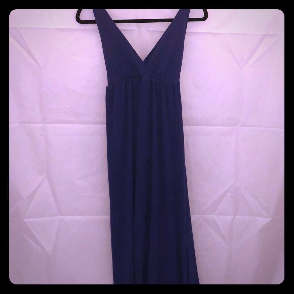 Cynthia Rowley ink blue jersey hi-low dress